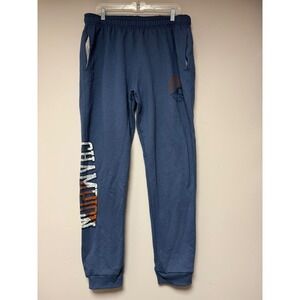 Champion Mens Blue Fleece Joggers Sweatpants Graphic Logo GF22H XL